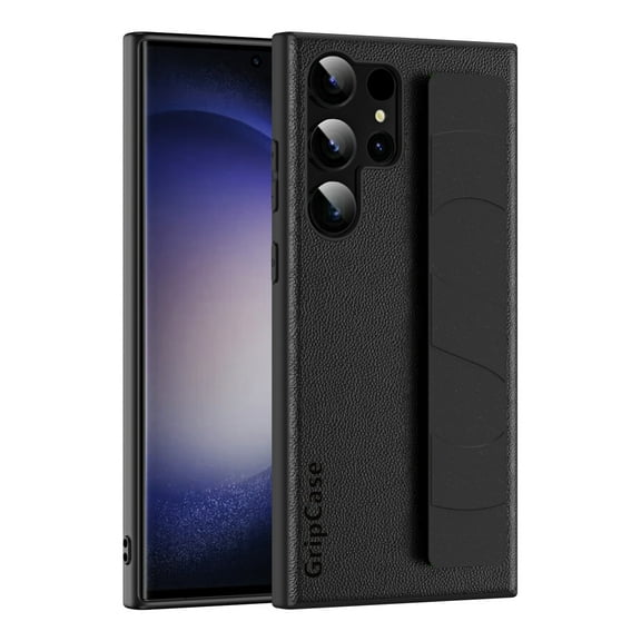 Nalacover Case for Samsung Galaxy S24 Ultra, Wrist Hand Strap Case Premium PU Leather Hybrid Shockproof Wristband Slim Non-Slip Phone Case for Samsung Galaxy S24 Ultra, Black