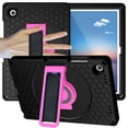thumbnail image 1 of Nalacover Case for Samsung Galaxy Tab A9 Plus 11-inch 2023/X210/X215/X216, Military Grade Heavy Duty Silicone PC Protection Rugged Cover with Rotating Stand & Handle & Shoulder Strap, Black/Rose, 1 of 10