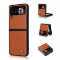 thumbnail image 1 of Nalacover Case for Samsung Galaxy Z Flip 4, Premium PU Leather Silicon Anri-Scratches Protective Frame Cover with Magnetic Attraction Folding Case for Samsung Galaxy Z Flip 4,Brown, 1 of 7