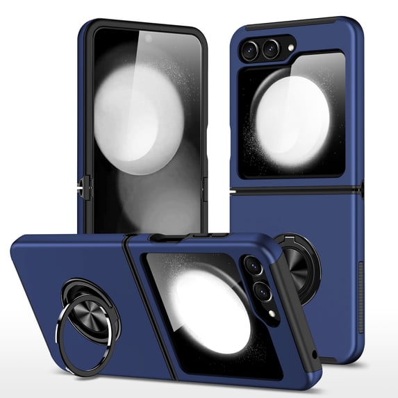Nalacover Case for Samsung Galaxy Z Flip 6 Magnetic Ring Holder Kickstand Cover, Support Car Mount Rugged Slim Shockproof Lens Protection Phone Case for Samsung Galaxy Z Flip 6, Blue