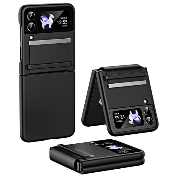 Nalacover Case for Samsung Galaxy Z Flip3 Skin-Friendly Soft Hinge Protection Cover, Plain Full Coverage Shockproof Non-Slip Lens Protection Slim Lightweight Case for Samsung Galaxy Z Flip3,Black