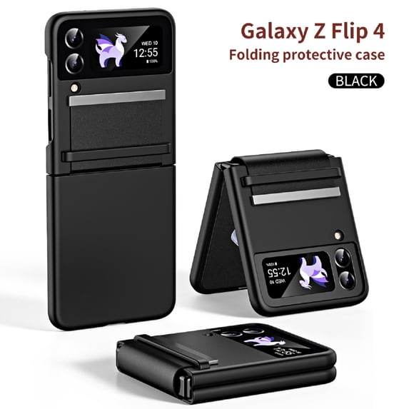 Nalacover Case for Samsung Galaxy Z Flip4 Skin-Friendly Soft Hinge Protection Cover, Plain Full Coverage Shockproof Non-Slip Lens Protection Slim Lightweight Case for Samsung Galaxy Z Flip4,Black