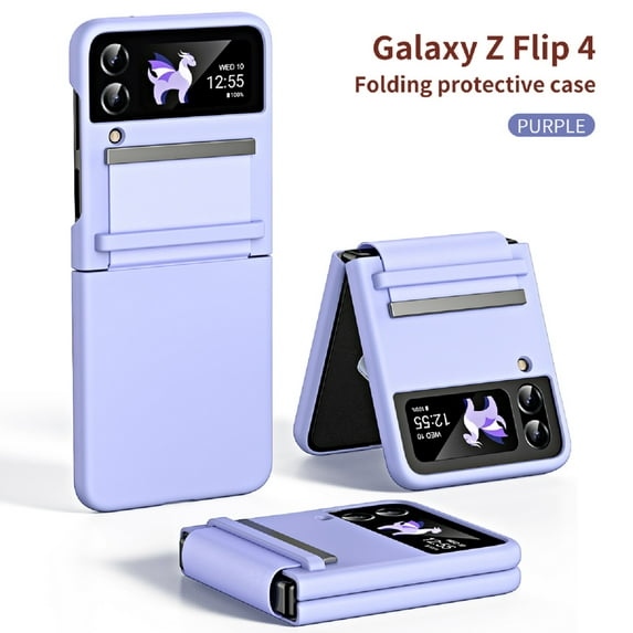 Nalacover Case for Samsung Galaxy Z Flip4 Skin-Friendly Soft Hinge Protection Cover, Plain Full Coverage Shockproof Non-Slip Lens Protection Slim Lightweight Case for Samsung Galaxy Z Flip4,Purple