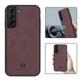 thumbnail image 1 of Nalacover Case for Samsung S21,Slim Luxury Premium PU Leather Non-Slip Grip Shockproof Bumper Anti-Scratch [ with Tempered Glass Screen Protector ] Cases for Samsung Galaxy S21, Wine Red, 1 of 8