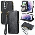 thumbnail image 1 of Nalacover Case for Samsung S22 Plus, with RFID Blocking Card Slot Holder, Magnetic Flip Folio Purse Case, PU Leather Zipper Handbag with Detachable Lanyard Strap for Samsung Galaxy S22 Plus, Black, 1 of 12
