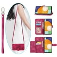 thumbnail image 1 of Nalacover Case for Samsung S23 Ultra, PU Leather Wallet Phone Crossbody Flip Case with Credit Card Holder and Shoulder Wrist Strap Magnetic Stand Shockproof Cover for Samsung Galaxy S23 Ultra, Winered, 1 of 16