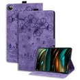 thumbnail image 1 of Nalacover Case for Samsung Tab A8 10.5 (2022) X200/X205, Flower Embossed Pattern PU Leather Flip Cover with Card Slots Holder Auto Wake/Sleep Kickstand TPU Shockproof Case,Purple, 1 of 8