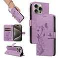 thumbnail image 1 of Nalacover Case Wallet for iPhone 12 Pro Max with Card Slots, Embossed Pattern PU Leather Phone Case for iPhone 12 Pro Max Kickstand Flip Cover Detachable Wrist Strap Magnetic Closure Folio Case,Purple, 1 of 11