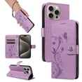 thumbnail image 1 of Nalacover Case Wallet for iPhone 13 Pro with Card Slots, Embossed Pattern PU Leather Phone Case for iPhone 13 Pro Kickstand Flip Cover Detachable Wrist Strap Magnetic Closure Folio Case,Purple, 1 of 11