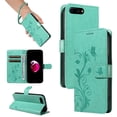 thumbnail image 1 of Nalacover Case Wallet for iPhone 8 Plus / iPhone 7 Plus with Card Slots, Embossed Pattern PU Leather Phone Case Kickstand Flip Cover Detachable Wrist Strap Magnetic Closure Folio Case, Green, 1 of 11