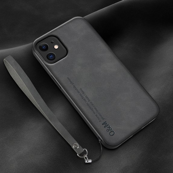 Nalacover Case for iPhone 11, Business Skin-Friendly PU Leather Soft TPU Slim Fit Magnetic Cover with Removable Wrist Hand Strap Support Car Mount Lens Protection Case,Darkgray