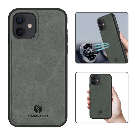 Nalacover Case for iPhone 11,Slim Luxury Premium PU Leather Non-Slip Grip Shockproof Bumper Anti-Scratch [ with Tempered Glass Screen Protector ] Cases For iPhone 11, Gray