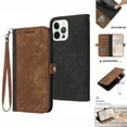 thumbnail image 1 of Nalacover Case for iPhone 12 Pro Max Wallet Case with Detachable Wrist Strap Handbag Luxury PU Leather Flip Case, Magnetic Soft TPU Shockproof Protective Cover with Kickstand Card Slots Case,Brown, 1 of 7