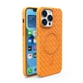 thumbnail image 1 of Nalacover Case for iPhone 12 Pro Max, Woven Texture Elastic Magnetic Adsorption Phone Cover Compatible with MagSafe Wireless Charging, Slim Lightweight Non-Slip Shockproof Case, Yellow, 1 of 6