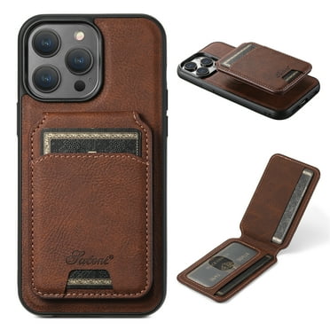 Nalacover Case for iPhone 13 Pro Max Detachable Wallet Case with Card Slots Kickstand, Magnetic Ring Support MagSafe Wireless Charging, Premium PU Leather Shockproof Case for iPhone 13 Pro Max,Brown