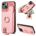 thumbnail image 1 of Nalacover Case for iPhone 13 mini Wallet Case with Card Holder & Zipper Pocket, 360° Rotation Ring Kickstand Premium PU Leather Cover, Shockproof Magnetic Button Flip Stand Phone Case,Pink, 1 of 9