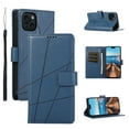 thumbnail image 1 of Nalacover Case for iPhone 14 - Card Holder PU Leather Flip Wallet Cover with Magnetic Clasp Stand Hand Strap, Soft TPU Inner Shockproof Anti-Scratches Case for iPhone 14, Blue, 1 of 10