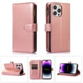 thumbnail image 1 of Nalacover Case for iPhone 14 Pro Max Zipper Wallet Case, 9 Card Slots Holder Premium PU Leather Wrist Strap Handbag Flip Cover with Kickstand Magnetic Clasp Soft TPU Anti-Drop Case,Rosegold, 1 of 7