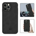 thumbnail image 1 of Nalacover Case for iPhone 14 Pro,Slim Luxury Premium PU Leather Non-Slip Grip Shockproof Bumper Anti-Scratch [ with Tempered Glass Screen Protector ] Cases For iPhone 14 Pro, Black, 1 of 8