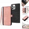 thumbnail image 1 of Nalacover Case for iPhone 14 Pro Wallet Case with Detachable Wrist Strap Handbag Luxury PU Leather Flip Case, Magnetic Soft TPU Shockproof Protective Cover with Kickstand Card Slots Case,Pink, 1 of 7
