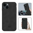 thumbnail image 1 of Nalacover Case for iPhone 14,Slim Luxury Premium PU Leather Non-Slip Grip Shockproof Bumper Anti-Scratch [ with Tempered Glass Screen Protector ] Cases For iPhone 14, Black, 1 of 8