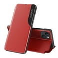 thumbnail image 1 of Nalacover Case for iPhone 15, Business Premium PU Leather Magnetic Closure Smart Viewing Mirror Window Kickstand Cover with Rugged PC Shockproof Flip Folio Phone Case, Red, 1 of 11