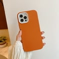 thumbnail image 1 of Nalacover Case for iPhone 15, Candy Color Silicone Rubber Skin-Friendly Slim Fit Phone Cover with Lens Frame Protection Rugged PC Frame Shockproof Anti-Slip Case for iPhone 15, Orange, 1 of 10