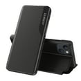 thumbnail image 1 of Nalacover Case for iPhone 15 Plus, Business Premium PU Leather Magnetic Closure Smart Viewing Mirror Window Kickstand Cover with Rugged PC Shockproof Flip Folio Phone Case, Black, 1 of 11
