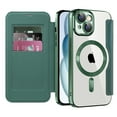 thumbnail image 1 of Nalacover Case for iPhone 15 Plus,Compatible with MagSafe Charging,Wallet Cover with RFID Blocking Card Slots,Shockproof PU Leather Magnetic Closure Folio Plating Clear Phone Case,Darkgreen, 1 of 7