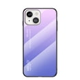 thumbnail image 1 of Nalacover Case for iPhone 15 Plus Gradient Tempered Glass Cover, Micro-Frosted Frame Shockproof Scratches Resistant Lens Protection Glossy Phone Case for iPhone 15 Plus, Lightpurple, 1 of 10
