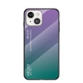 thumbnail image 1 of Nalacover Case for iPhone 15 Plus Gradient Tempered Glass Cover, Micro-Frosted Frame Shockproof Scratches Resistant Lens Protection Glossy Phone Case for iPhone 15 Plus, Purple, 1 of 10