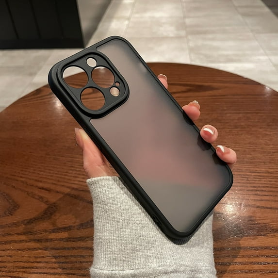Nalacover Case for iPhone 15 Plus Matte Frosted Translucent Case, Military Grade Shockproof Lens Protection Cover, Hybrid Rugged PC + TPU Anti-Scratches Phone Case, Black
