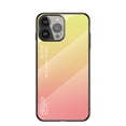 thumbnail image 1 of Nalacover Case for iPhone 15 Pro Gradient Tempered Glass Cover, Micro-Frosted Frame Shockproof Scratches Resistant Lens Protection Glossy Phone Case for iPhone 15 Pro, Yellow, 1 of 10