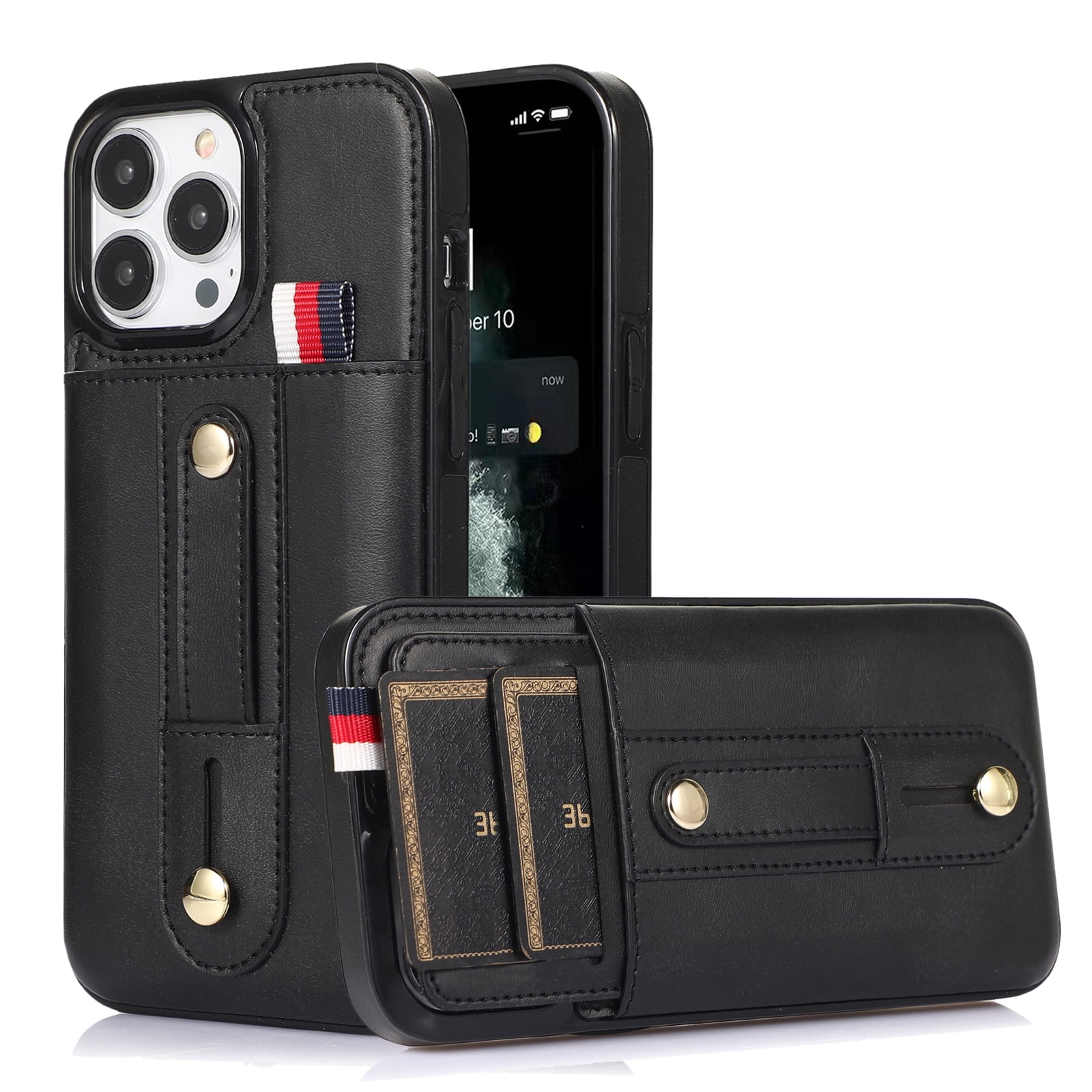 Nalacover Case for iPhone 15 Pro Wallet Case with Loop Finger