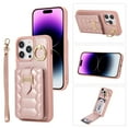 thumbnail image 1 of Nalacover Case for iPhone 7 / iPhone 8 / iPhone SE 2022 & 2020 Crossbody Wallet Case with Card Holder, Lanyard Shoulder Strap Premium PU Leather Wrist Strap Cover with Ring Holder Kickstand, Rosegold, 1 of 10