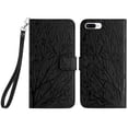 thumbnail image 1 of Nalacover Case for iPhone 8 Plus/7 Plus,Premium PU Leather Magnetic Flip Wallet Case with Card Holder Cash Slot Lanyard Strap Kickstand Function Embossed Pattern Shockproof Phone Cover,Black, 1 of 8