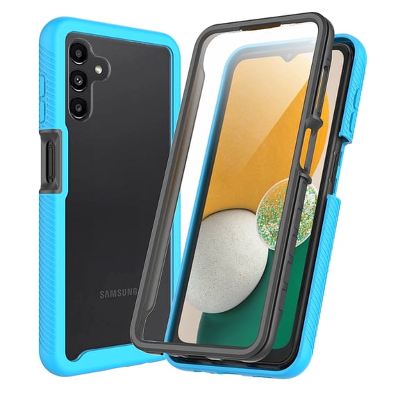 Nalacover Clear Case for Samsung Galaxy A35, Dual-Layers Transparent Hybrid Non-Yellowing Shockproof Case with Built-in Screen Protector Military Grade Heavy Duty Protection Cover, Blue