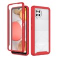 thumbnail image 1 of Nalacover Clear Case for Samsung Galaxy A42 5G, Dual-Layers Transparent Hybrid Rugged PC Soft Silicone Shockproof Case with Heavy Duty Screen Protector Military Grade Lens Protection Cover,Red, 1 of 6