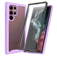 thumbnail image 1 of Nalacover Clear Case for Samsung Galaxy S22 Ultra, Dual-Layers Transparent Hybrid Rugged PC Soft Silicone Shockproof Case with Heavy Duty Screen Protector Military Grade Lens Protection Cover,Purple, 1 of 4