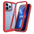 thumbnail image 1 of Nalacover Clear Case for iPhone 13 Pro, Dual-Layers Transparent Hybrid Rugged PC Soft Silicone Shockproof Case with Heavy Duty Screen Protector Military Grade Lens Full Protection Cover,Red, 1 of 6