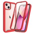 thumbnail image 1 of Nalacover Clear Case for iPhone 14 Plus, Dual-Layers Transparent Hybrid Rugged PC Soft Silicone Shockproof Case with Heavy Duty Screen Protector Military Grade Lens Full Protection Cover,Red, 1 of 4
