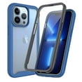 thumbnail image 1 of Nalacover Clear Case for iPhone 14 Pro Max, Dual-Layers Transparent Hybrid Rugged PC Soft Silicone Shockproof Case with Heavy Duty Screen Protector Military Grade Lens Full Protection Cover,Darkblue, 1 of 6