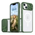 thumbnail image 1 of Nalacover Clear Magnetic Case for iPhone 15 with Camera Lens Sliding Protective Cover, Hybrid Acrylic Soft TPU Hard PC Shockproof Case Compatible with MagSafe Wireless Charging Case,Olive, 1 of 6