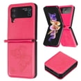 thumbnail image 1 of Nalacover Compatible for Samsung Galaxy Z Flip4 Slim Folding Case, Butterflies Pattern Luxury PU Leather + Silicone/TPU Shockproof Protective Cover for Samsung Galaxy Z Flip4,Red, 1 of 7