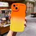 thumbnail image 1 of Nalacover Compatible for iPhone 14 Plus Case, Gradient Color Curly Wave Frame Shockproof Anti-Scratch Protective Flexible Soft Silicone Rubber TPU Phone Cover for iPhone 14 Plus, Orange/Yellow, 1 of 11