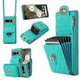 thumbnail image 1 of Nalacover Crossbody Wallet Case for Google Pixel 7 Pro, [6 Card Slots] Leather Purse Phone Case Luxury Buckle Closure Card Holder Shoulder Strap Handbag Case Women for Google Pixel 7 Pro, Green, 1 of 11