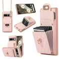 thumbnail image 1 of Nalacover Crossbody Wallet Case for Google Pixel 8 Pro, [6 Card Slots] Leather Purse Phone Case Luxury Buckle Closure Card Holder Shoulder Strap Handbag Case Women for Google Pixel 8 Pro, Pink, 1 of 11