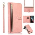 thumbnail image 1 of Nalacover Crossbody Wallet Case for Google Pixel 8, Shoulder Strap Lanyard Luxury PU Leather Zipper Pocket Flip Folio Cover with Card Slots Holder Magnetic Clasp Phone Case, Pink, 1 of 8