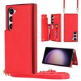 thumbnail image 1 of Nalacover Crossbody Wallet Case for Samsung Galaxy S23 Plus, RFID Blocking Premium PU Leather Shoulder Strap Lanyard Shockproof Magnetic Cover with Card Slots Holder Kickstand Case,Red, 1 of 8