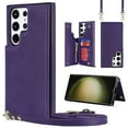 thumbnail image 1 of Nalacover Crossbody Wallet Case for Samsung Galaxy S24 Ultra, RFID Blocking Premium PU Leather Shoulder Strap Lanyard Shockproof Magnetic Cover with Card Slots Holder Kickstand Case, Purple, 1 of 8